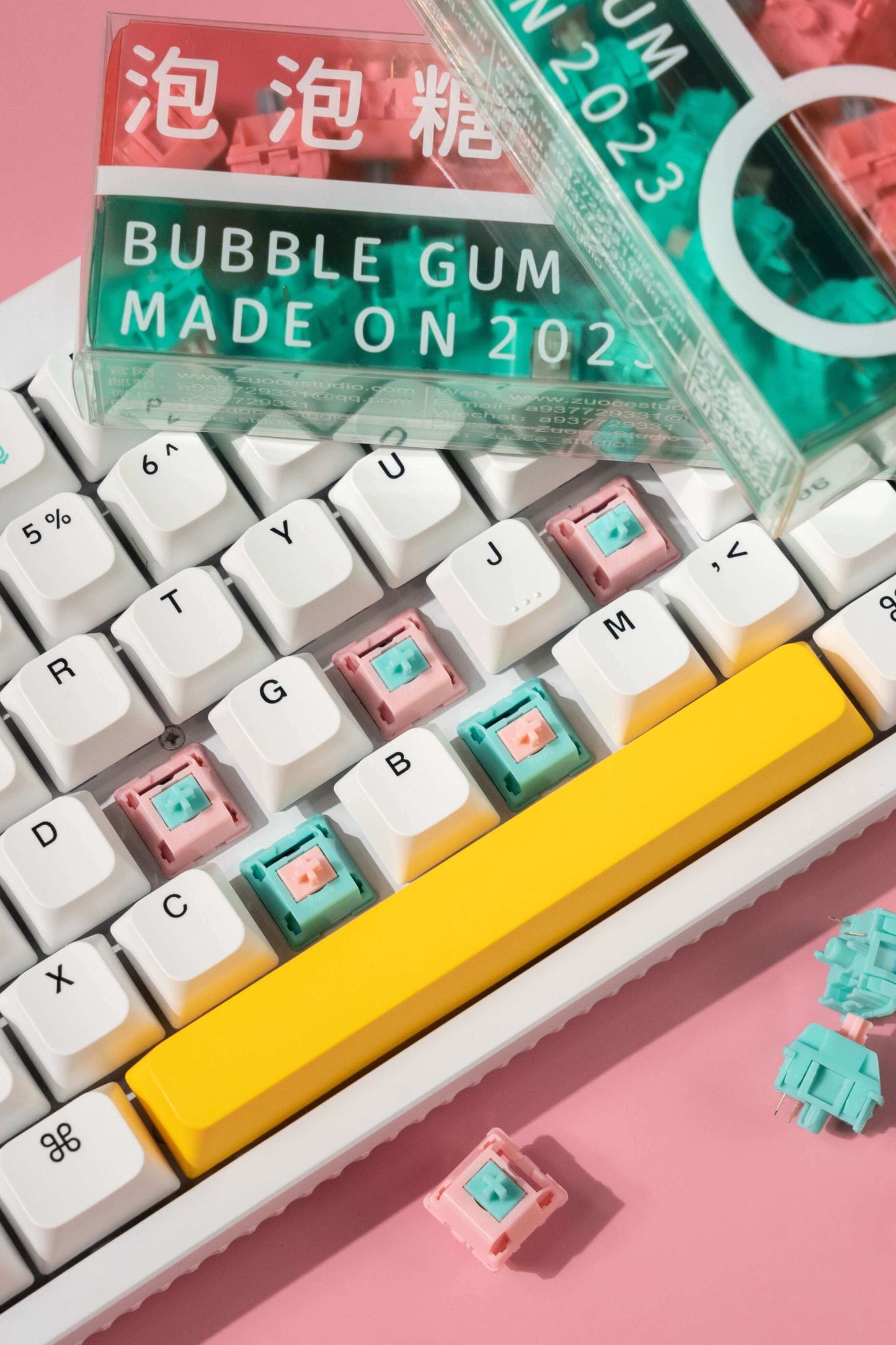 Zuoce Bubble Gum Linear Switch (10 per pack) for Custom Mechanical Keyboards