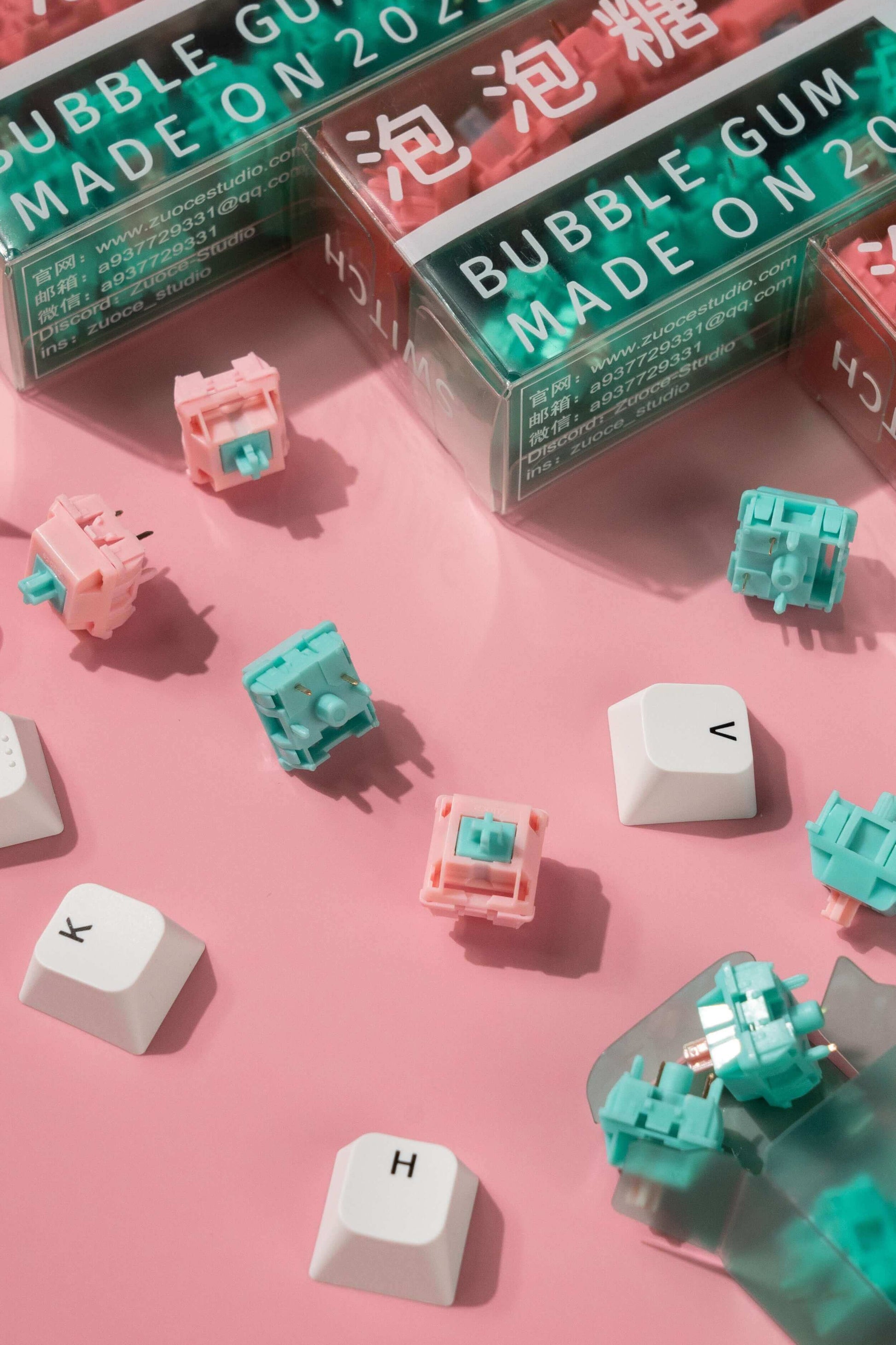 Zuoce Bubble Gum Linear Switch (10 per pack) for Custom Mechanical Keyboards