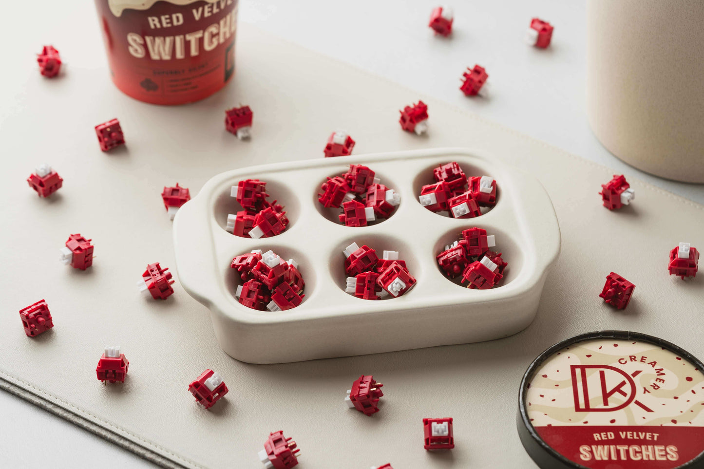 DK Creamery Red Velvet Switches (10 per pack) for Custom Mechanical Keyboards